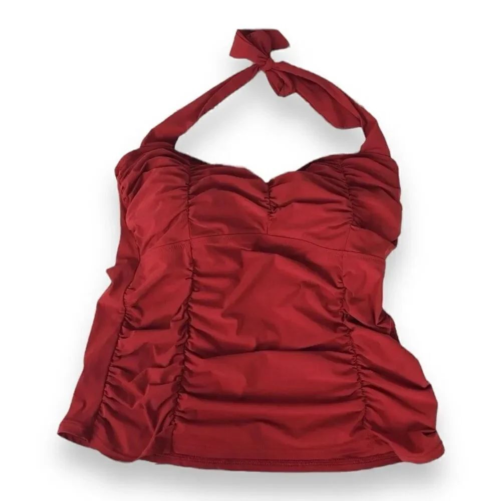 Land's End Rust Tankini Top size 14P